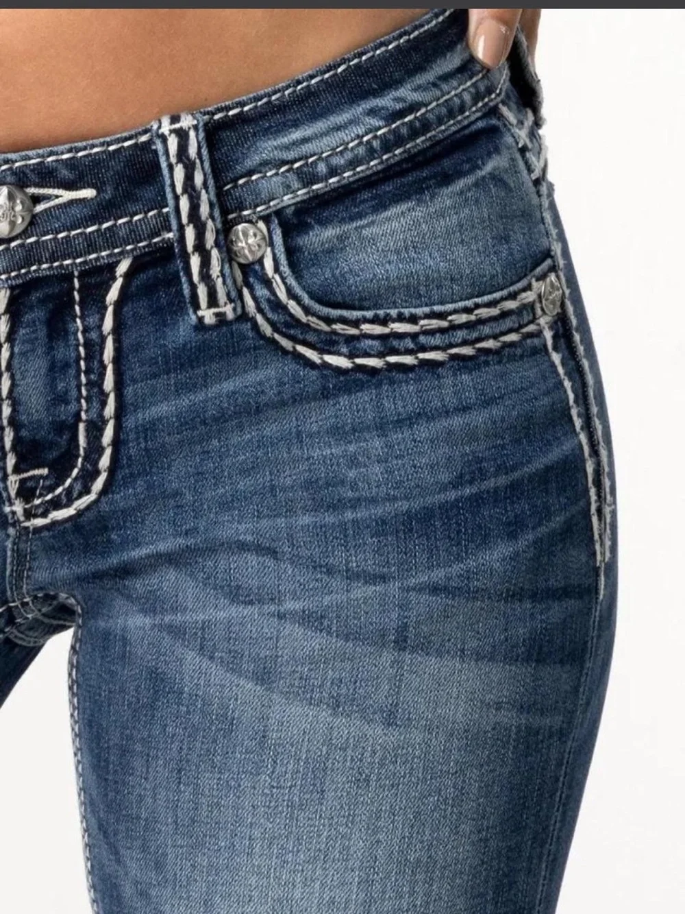 Miss Me jeans Y2k low rise boot cut NWT saddle stitching‎ gemstones 31 RARE